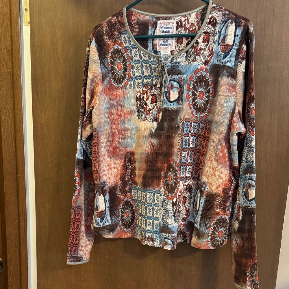 Colorful Patterned Long Sleeve Top